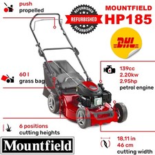 MOUNTFIELD HP185 HAND PUSH PETROL LAWNMOWER 140cc ENGINE 46CM BLADE GRADE B-USED