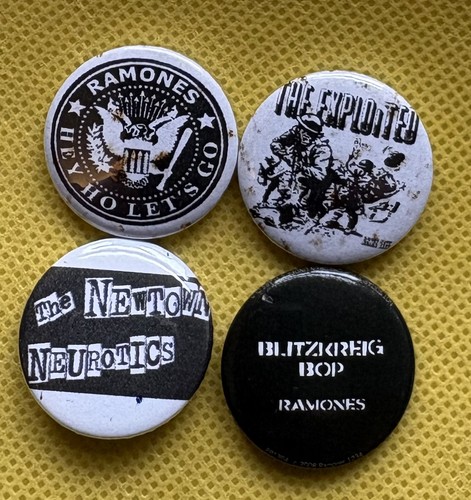 Four punk badges - four, memorabilia