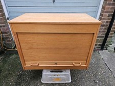 Vintage oak tambour roll front - vintage, roll-front