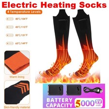 Washable Men Women Electric Heated Socks Winter Foot Warmer Rechargeable Battery