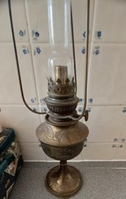 Vintage Brass And Glass Oil Lamp Glass 