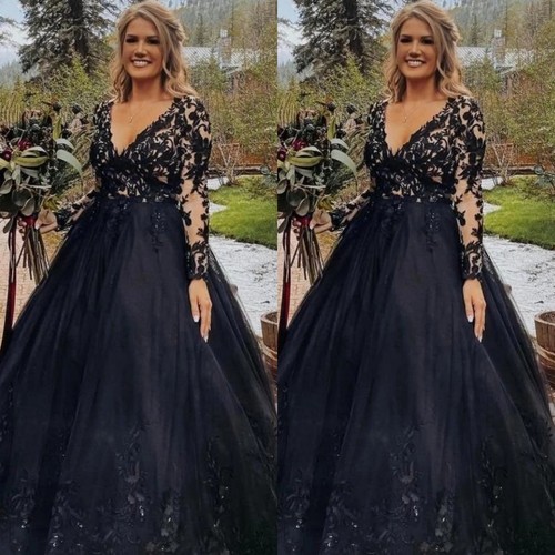 Black gothic wedding - black, dresses