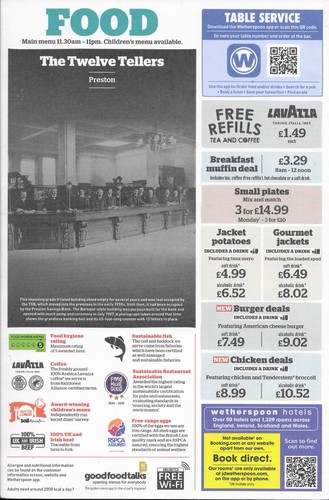 Wetherspoon pub menu the - pub,