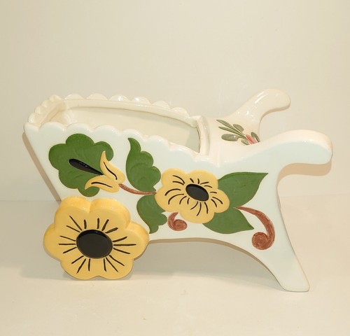 Ceramic wheelbarrow garden - ceramic,
