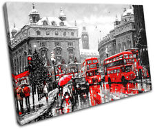 London Scene Winter Red Bus