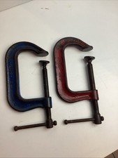 2x Vintage Record 121 4” Drop Forged Heavy Duty G Clamps, Decent Condition