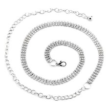 Diamante/Diamond Ladies Women Waist Chain Crystal Rhinestone Charm Long Belt