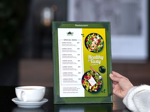 Single leatherette menu - a4,