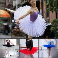 Women Girls Ballet Tutu Skirt Practise Pancake Plateau Skirts 6 Net Layers