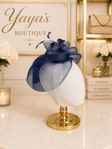 Vintage navy feather - vintage,