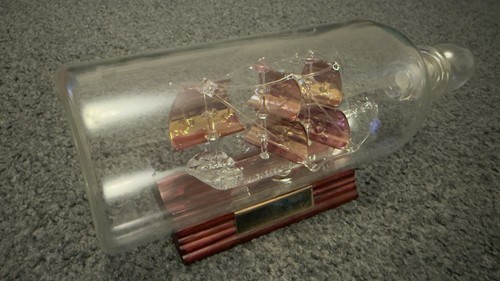 Hand blown hms - glass, ship
