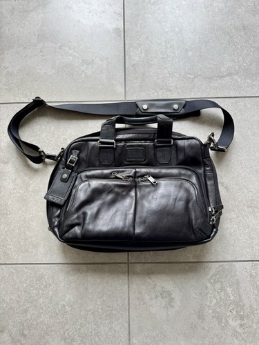 Tumi black leather expandable - tumi,