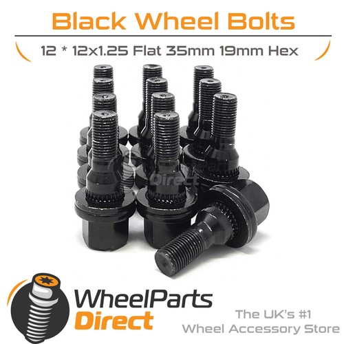 Wheel bolts black for - wheel, (12)