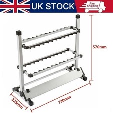 Fishing Rod Rack Stand Storage Holder Aluminum Alloy Display Rack 24 Rods 73cm