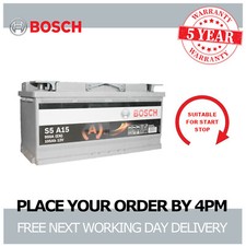 Bosch S5A15 Car Battery 12V AGM Start Stop 5 Yr Warranty Type 020