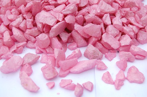 Pink silk quartz - glass, pebbles
