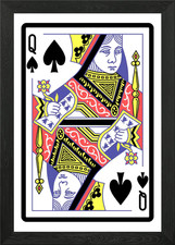 Queen of Spades Card Framed