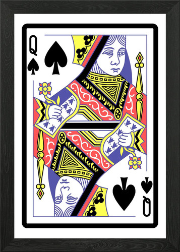 Queen spades card - queen,