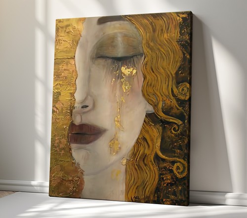 Golden tears canvas print - golden,