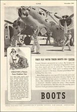 1944 WW2 AD BOOTS Self Locking Nuts on Boeing B-17 ART off loads wounded  040517