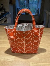 PVC small Tote Bag Orla Kiely Tomato Fabric Handmade