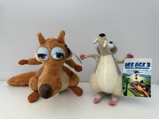Ice Age 3 Dawn Of The Dinosaurs Soft Plush Figures Scratte & Scrat 2009 NEW