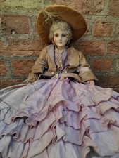 Antique French boudoir doll pretty face original and rare  30 " tall exquisite