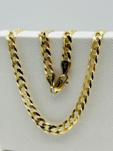 Solid 9ct yellow gold - solid, curb
