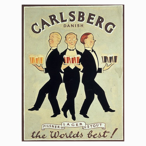 Carlsberg retro metal tin - retro,