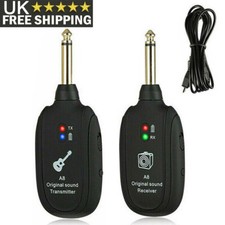 Wireless System Transmitter Receiver Set for Electric Guitar Bass Rechargeable