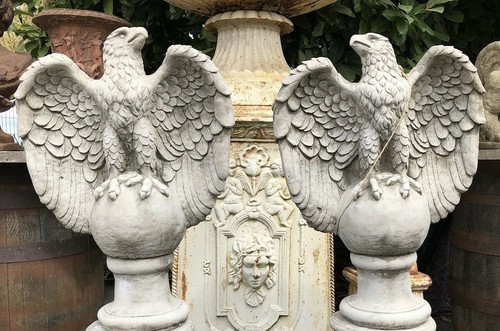 Eagle pair finial statues - finial,