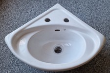Refurbished Shires Corner Sink 36cm x 36cm Sides 40cm Diameter Wall mounted
