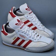 Adidas Samba Super White Red Leather Trainers Mens Size UK 10