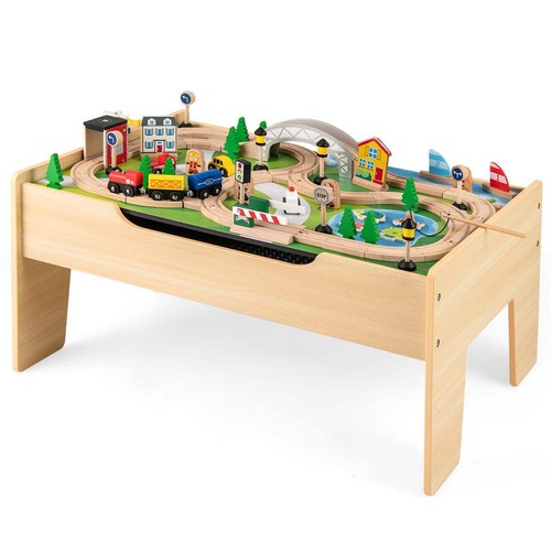 Wooden train table pieces - 78,