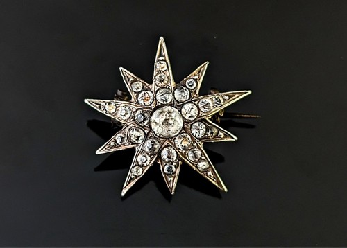 Antique north star brooch - star,
