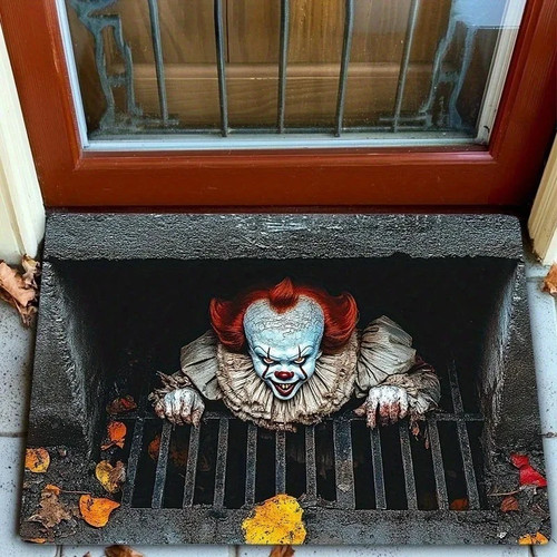 Halloween door mat pennywise - door,
