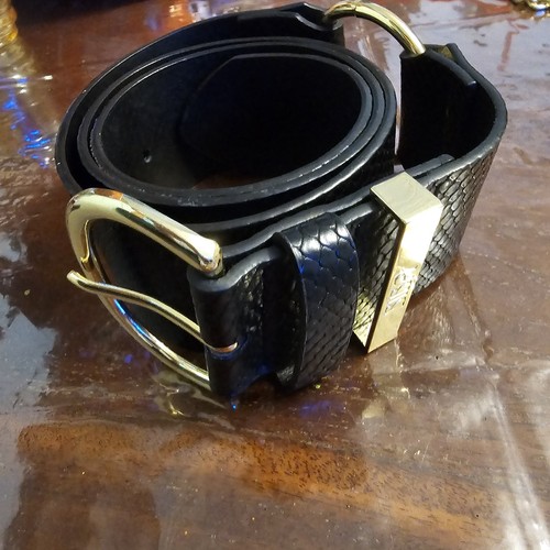 Vintage biba black gold belt - vintage,