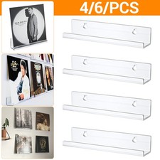 12"Floating Vinyl Record Album Wall Mount Display Shelf Acrylic Clear Holder