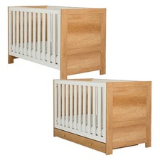 Obaby Nika Cot Bed Oak & White