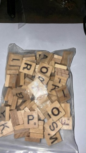 100 wooden scrabble tiles - wooden,