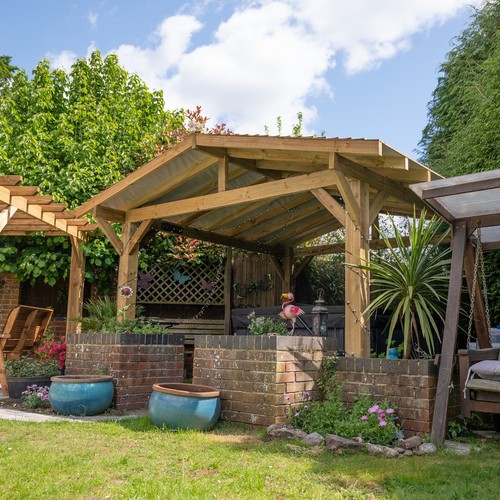 Wooden gazebo treated - wooden,