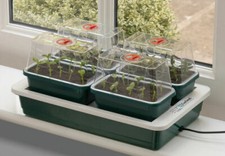 Garland Fab 4 Electric Heated Propagator Set 4 Mini Vented Propagators Seed Tray