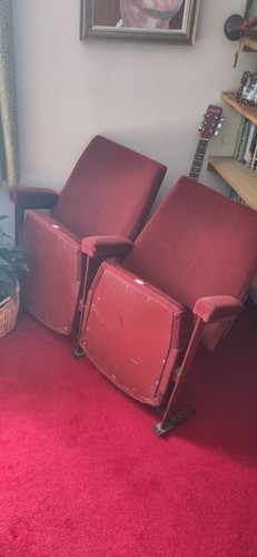 Cinema chairs 1950s - chairs,, red