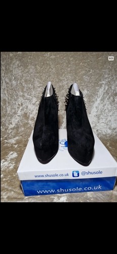 Black suede tina studs - tina, high