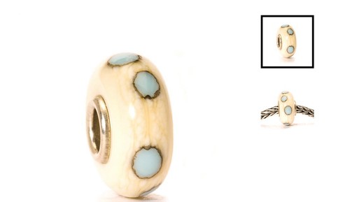Authentic beige blue dot - beige,