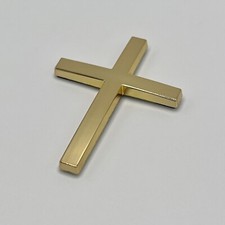 JESUS Christian Cross Gold Car Truck Emblem Badge 2.5”x1.75” Real Metal WWJD