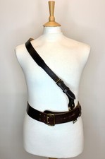 Sam Brown Belt & Cross Strap. Size 4. British Army Surplus. Brown-Leather. 00.