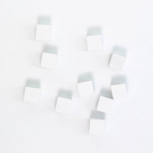 Wooden cubes 8mm white - white, x