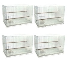 Budgie Breeding Wire Cages White With Wooden Perches 4x Little Friends Sealey