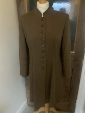 Hobbs X Marilyn Anselm Linen Coat Chocolate Brown UK 12